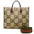 Borsa tote in pelle beige da donna Gucci