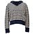 Dior Marinière Pullover mit Matrosenkragen und Schleife aus navyblauer Baumwolle