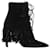  Aquazzura Mustang 105 Fringe Heeled Ankle Boots in Black Suede  ref.1858658