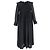 Ganni Midikleid mit langen Ärmeln aus schwarzem Polyester und gerafftem Oberteil