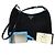 Borsa Prada Cleo in nylon nero e pelle verniciata blu