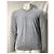 Stone Island Button-Embellished V-neck Sweatshirt in Grey Wool - view 8