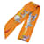 Hermès Hermes Twilly Scarf SPACE DERBY Blue Orange Silk  ref.1863903