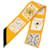 Hermès Foulard Twilly Hermes Jeu de Cartes Soie Noir Blanc Jaune  ref.1863984
