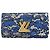 Louis Vuitton Twist Geldbörse mit Blumenmuster Weiß Blau