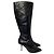 Stivali alti con zip e tacco in pelle nera di Giuseppe Zanotti Nero