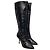 Stivali alti con zip e tacco in pelle nera di Giuseppe Zanotti Nero - vista 5