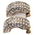 Kenneth Jay Lane Orecchini semicircolari KJL anni 70 Bianco D'oro