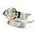 Hermès Hermes Double Belt Ring SV925 750 Silver Gold Silvery