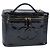 CHANEL Vanity Pouch Smalto Nero Oro CC Auth bs20242 D'oro