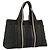 Troca Hermès HERMES Horizontale PM Handtasche aus schwarzem Canvas mit Silber authentisch kk380