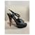 Sandales YVES SAINT LAURENT T.EU 39 Cuir Noir  - vue 1