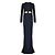 Stella Mc Cartney Schwarzes Mitternachtsblaues langes Kleid mit Gürtel von Stella McCartney