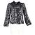 Autre Marque Rixo Moss Stripe Peasant Blouse in Black Sequins - view 4