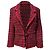 Timeless Chanel strukturierte Jacke mit Gürtel aus roter Wolle Bordeaux