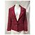 Timeless Chanel strukturierte Jacke mit Gürtel aus roter Wolle Bordeaux - Ansicht 7