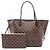 Sac tote Louis Vuitton Damier Neverfull MM N40598 Marron
