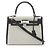 Hermès Sac à main Hermes Kelly 28 Toile Quadrille Blanc