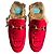 Mocassini Princetown Gucci Rossi in Pelle e Lana Rosso