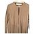 Abrigo Duster de Cuero Suede sin Cuello DROMe Beige Castaño