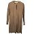 Abrigo Duster de Cuero Suede sin Cuello DROMe Beige Castaño - vista 11