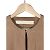 Abrigo Duster de Cuero Suede sin Cuello DROMe Beige Castaño - vista 3
