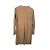 Abrigo Duster de Cuero Suede sin Cuello DROMe Beige Castaño - vista 5
