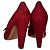 Alaïa Peep Toe Bow Pumps Cutout Suede Heels Bordeaux Red - view 4