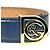 Dolce & Gabbana D&G Logo Schnalle Gürtel Blau Leder Gold hardware - Ansicht 3