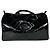 Borsa da bowling Longchamp Boston in pelle verniciata nera Nero