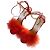 Sandali Charlotte Olympia in suede rosso con piume