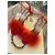 Sandali Charlotte Olympia in suede rosso con piume - vista 2