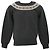 Jil Sander Strickpullover mit Musterdetail in grauer Wolle.