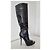 Autre Marque Schwarze kniehohe Stiefel aus Kunstleder mit Absatz - Ansicht 2