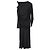 Victoria Beckham Midi-Kleid mit Rüschendetails aus schwarzem Polyester
