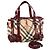 Borsa a mano Burberry Nova Check in PVC pelle 2 vie beige Auth mr743