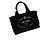 Borsa a mano Prada Canapa in tela nera con finiture oro Nero Beige Gold hardware