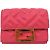 Carteira tri-fold Fendi Baguette Micro Zucca Rosa