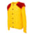 Prada Mohair-Cardigan mit Fell Gelb - Ansicht 3