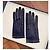 Autre Marque Around the World Lederhandschuhe Marineblau mit weißen Nähten Größe 7 Dunkelblau - Ansicht 4