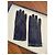 Autre Marque Around the World Lederhandschuhe Marineblau mit weißen Nähten Größe 7 Dunkelblau - Ansicht 5