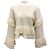 Camilla Cream Fransenstrukturierter Merinowollpullover