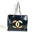 Rossetto Chanel CC Coco Mark con borsa a spalla con catena Nero