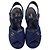 Timeless  Chanel CC Wedge Sandals in Blue Cotton Tweed - view 3