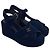 Timeless  Chanel CC Wedge Sandals in Blue Cotton Tweed - view 5