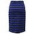 Falda midi ajustada a rayas de Prada en algodón negro y azul Multicolor - vista 3