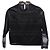 Maje Spitzenbluse mit hohem Kragen aus schwarzem Polyester