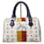 MCM Visetos Princess Lion Coated Canvas and Leather Boston Bag White/Blue  - view 1
