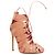 Francesco Russo Leather Lace Up Cut Out Cage Sandals Brown Flesh - view 2
