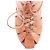 Francesco Russo Leather Lace Up Cut Out Cage Sandals Brown Flesh - view 6